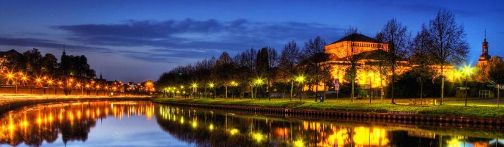 saarbrucken city lake germany night scenery landscape web header